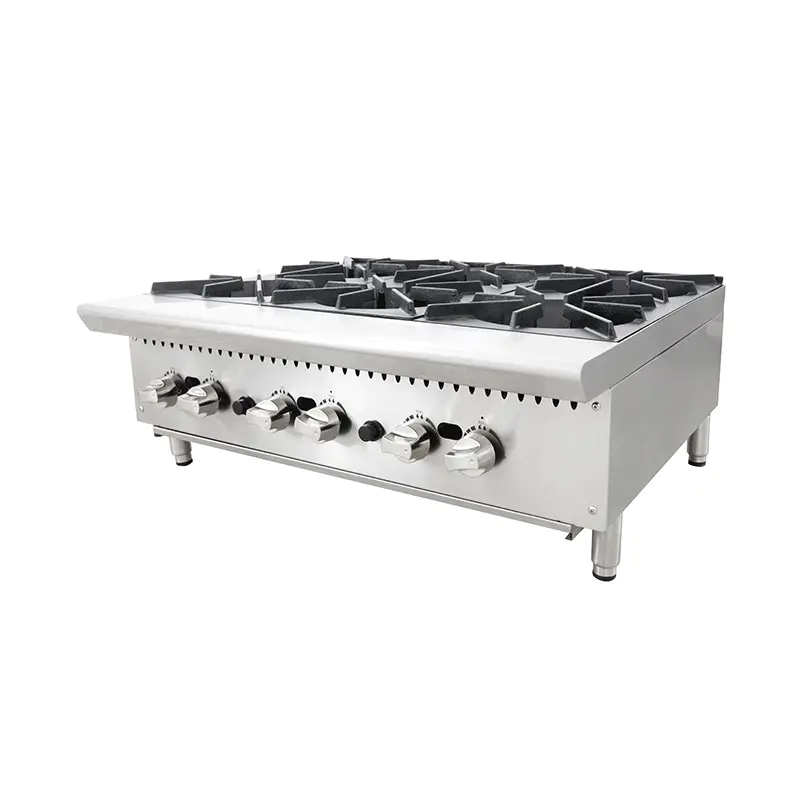 Mesin Kompor Desktop Gas Alam/LPG Dapur Komersial Stainless Steel