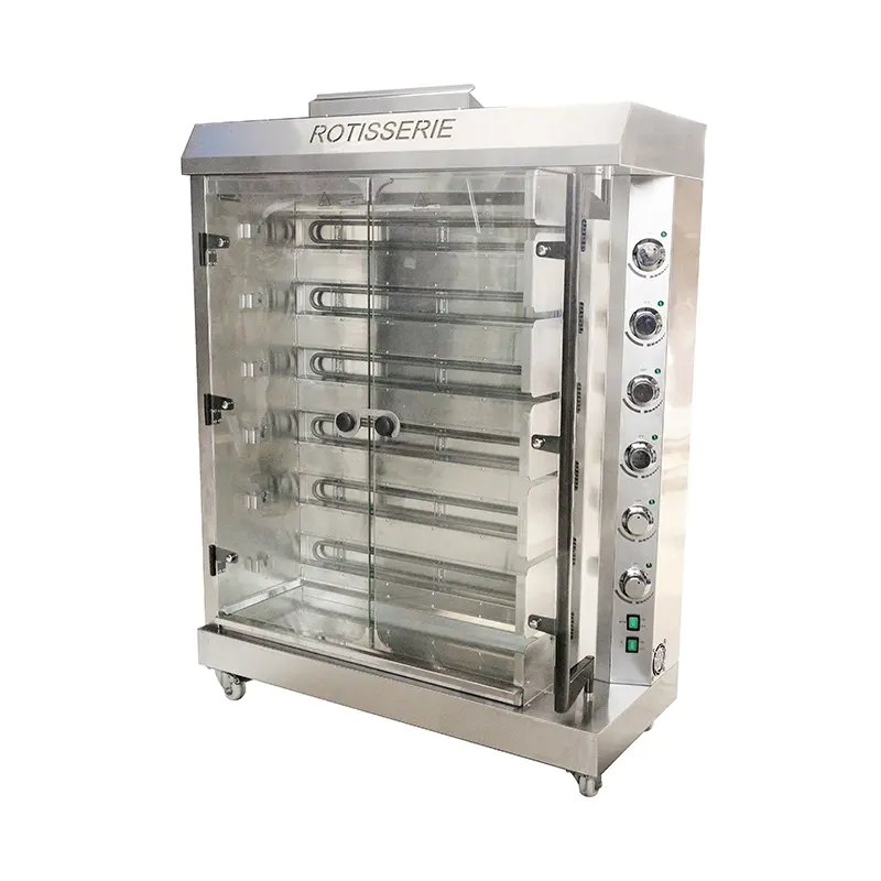 Mesin Rotisserie Ayam Gas Alam/LPG Dapur Komersial Stainless Steel