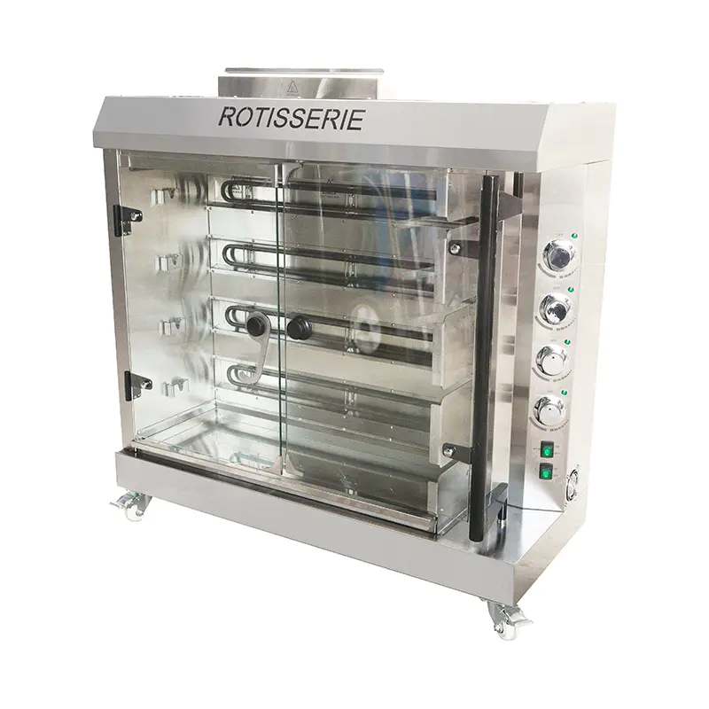 Mesin Rotisserie Ayam Gas Alam/LPG Dapur Komersial Stainless Steel