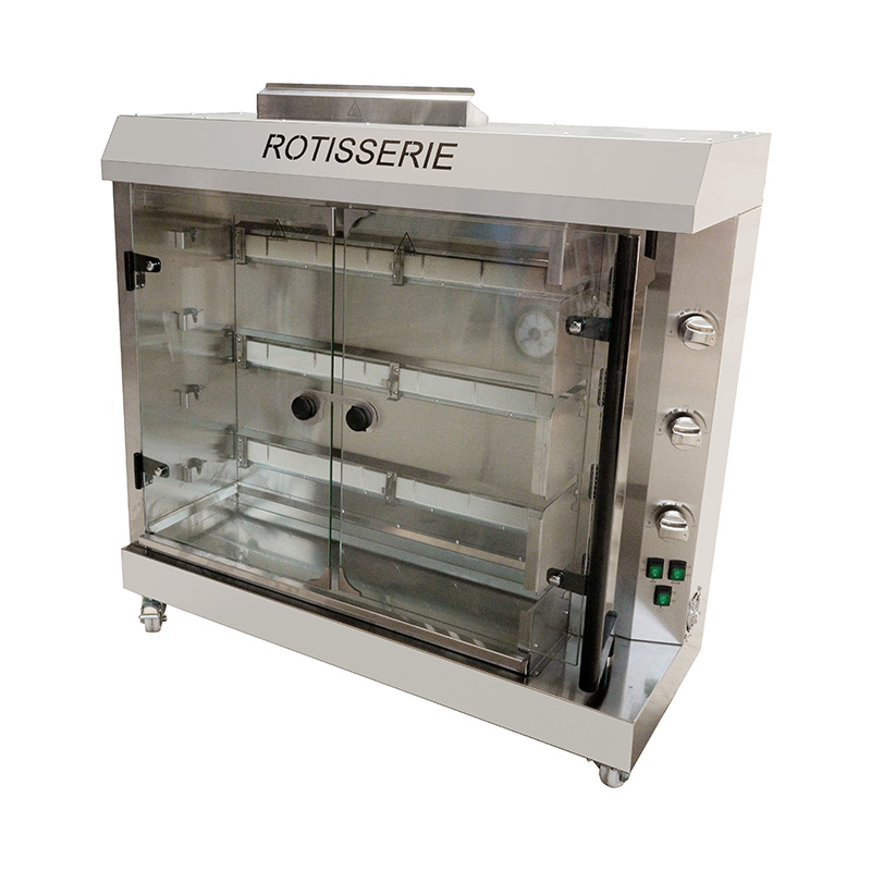 Mesin Rotisserie Ayam Gas Alam/LPG Dapur Komersial Stainless Steel