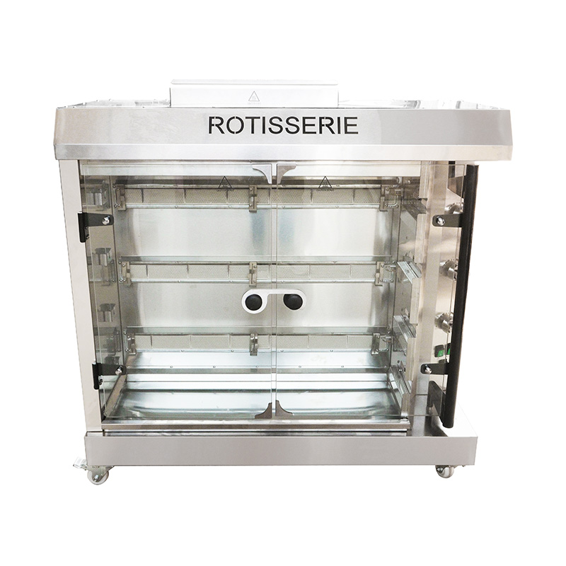 Mesin Rotisserie Ayam Gas Alam/LPG Dapur Komersial Stainless Steel