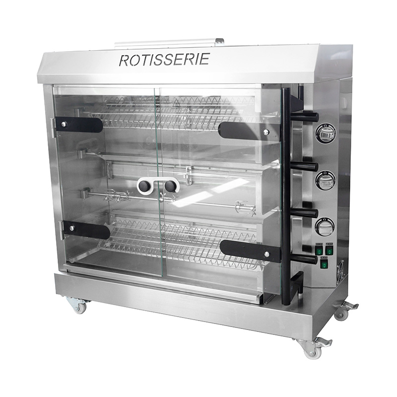 Mesin Rotisserie Ayam Gas Alam/LPG Dapur Komersial Stainless Steel