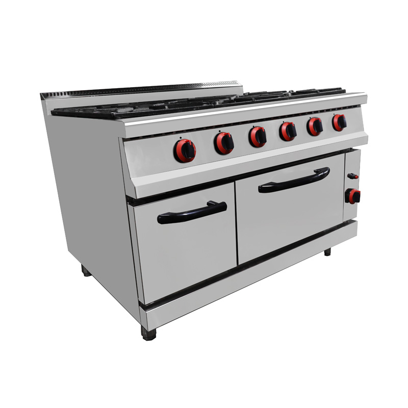Kompor Masak Kabinet Stainless Steel Komersial Bergaya Eropa dengan Oven